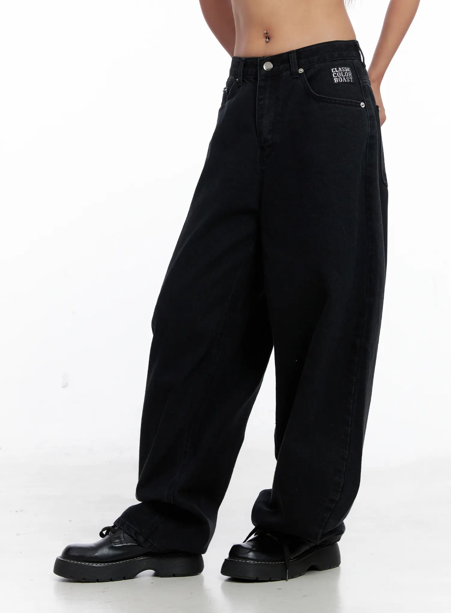 Melany Lettering Wide Leg Lettering Jeans CS524