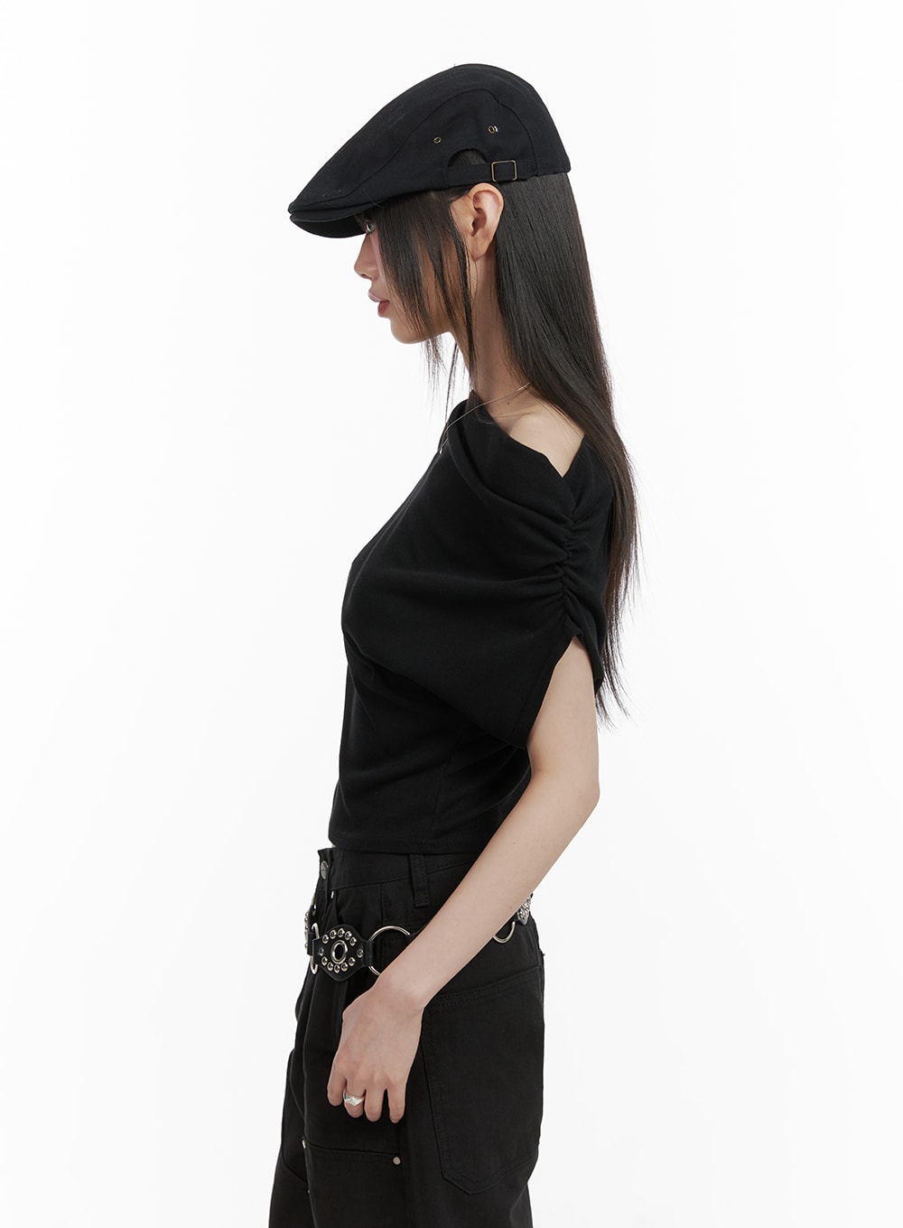 Shirred One-Shoulder Top CA419