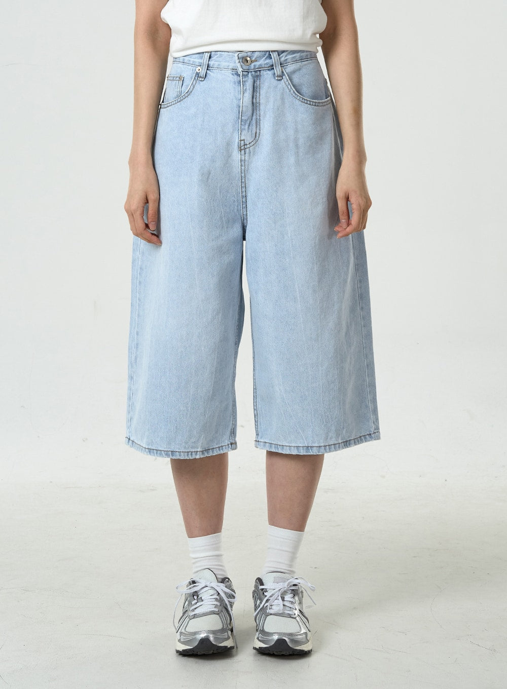 Basic Long Denim Shorts CU7