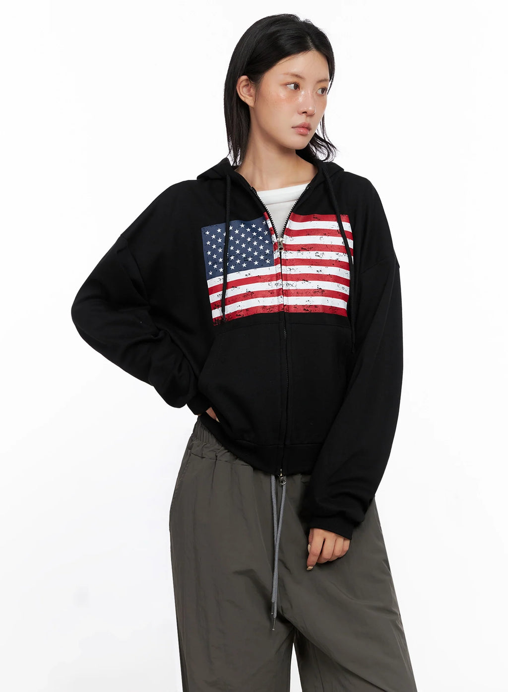 American Flag Zip-Up Hoodie IS515
