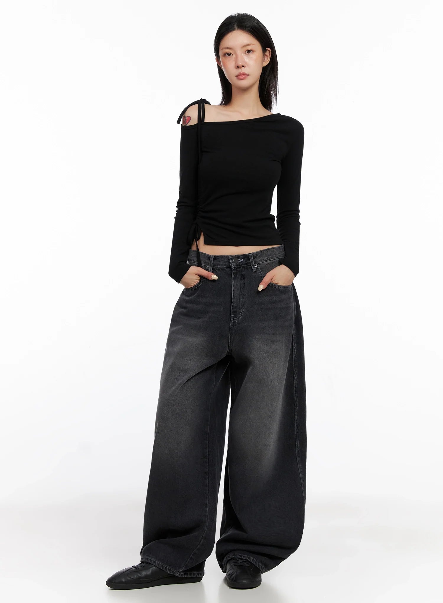 Casual Wide-Leg Baggy Jeans IS515