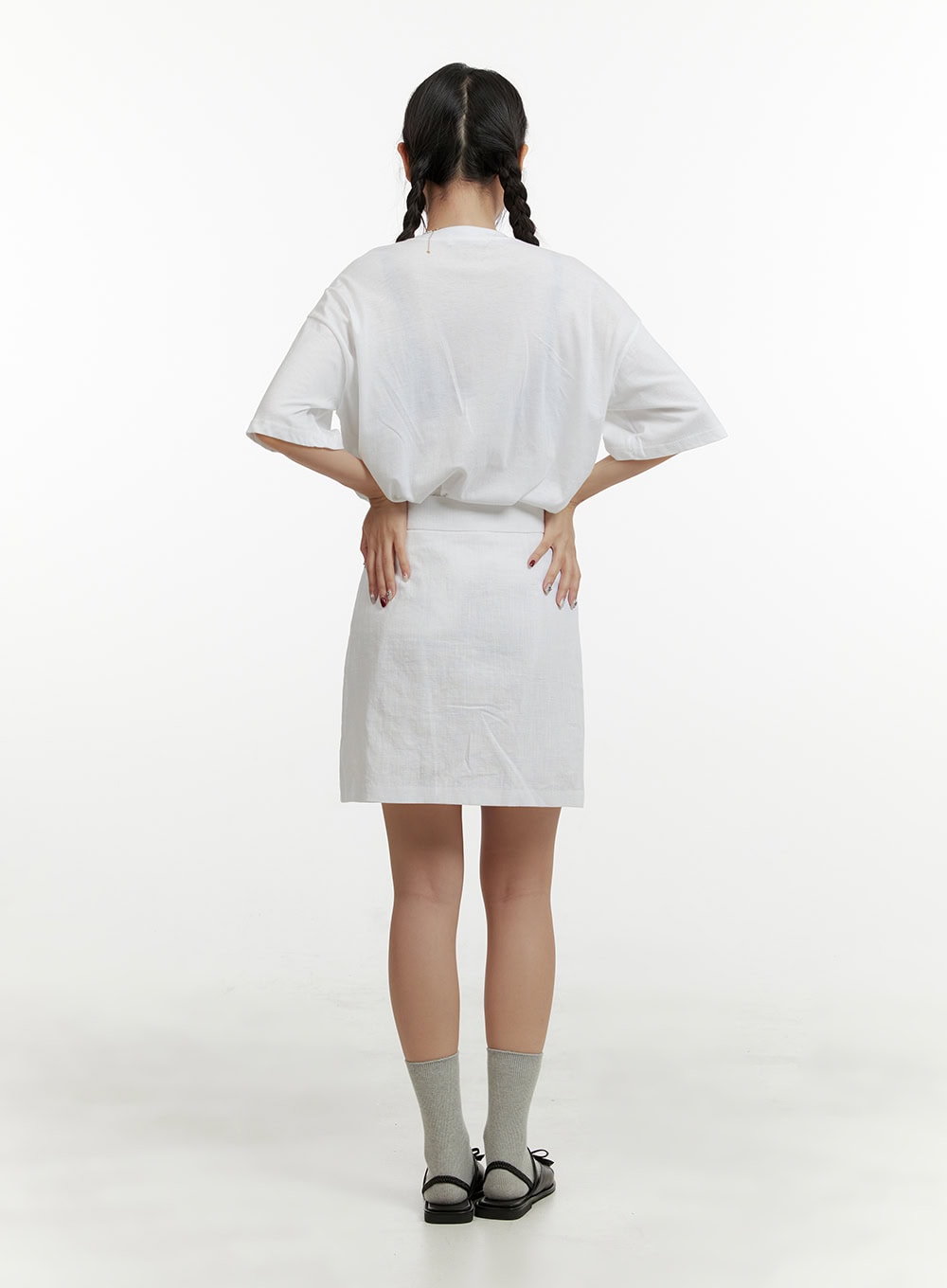 Linen Mini Skirt OY413