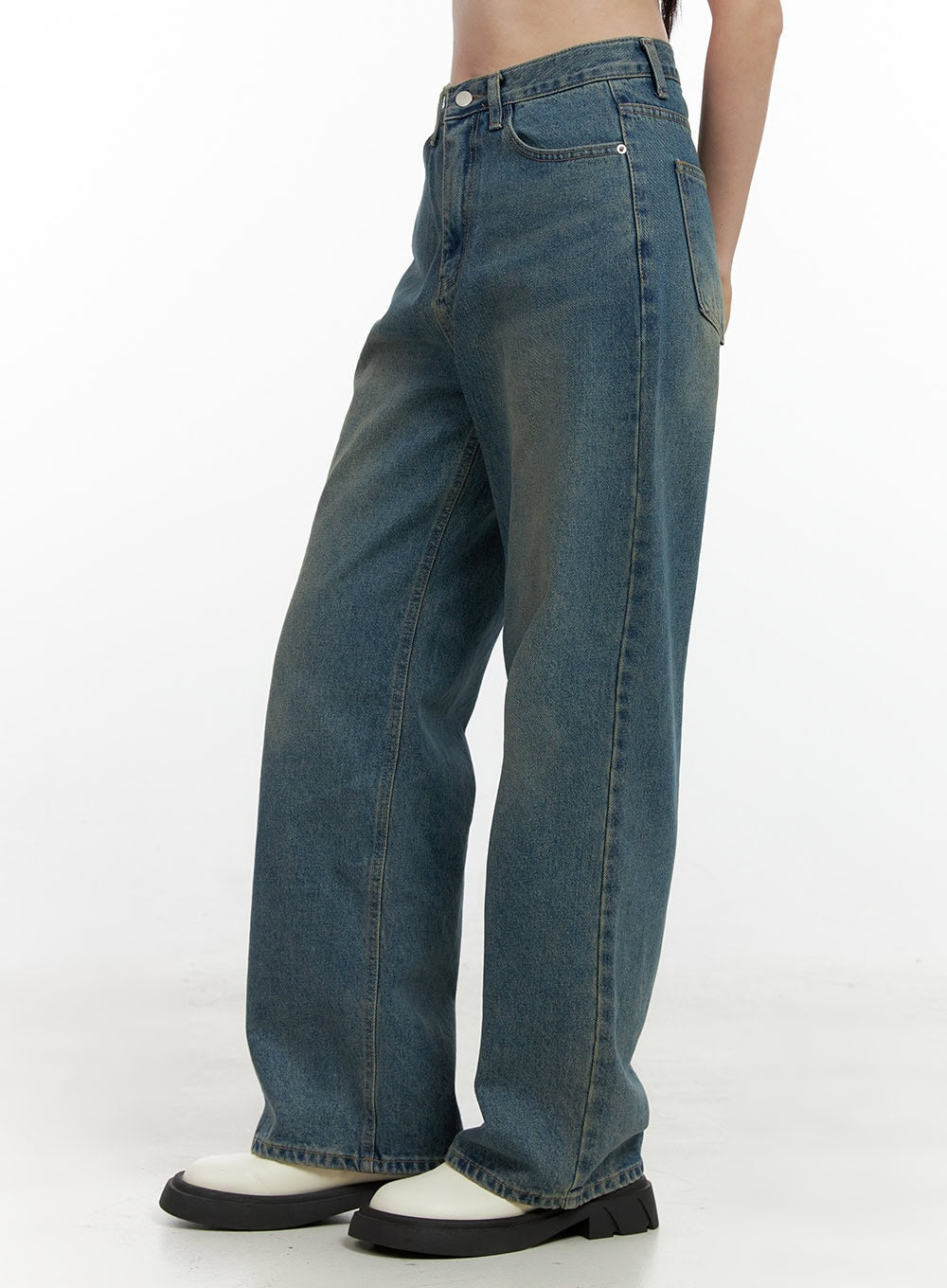 Jovie Washed Wide-Leg Jeans ON408