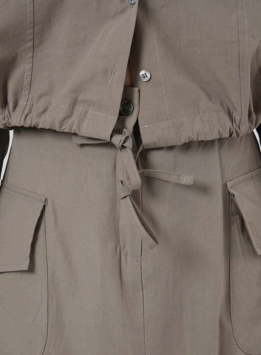 String Detail Cropped Shirt OF310