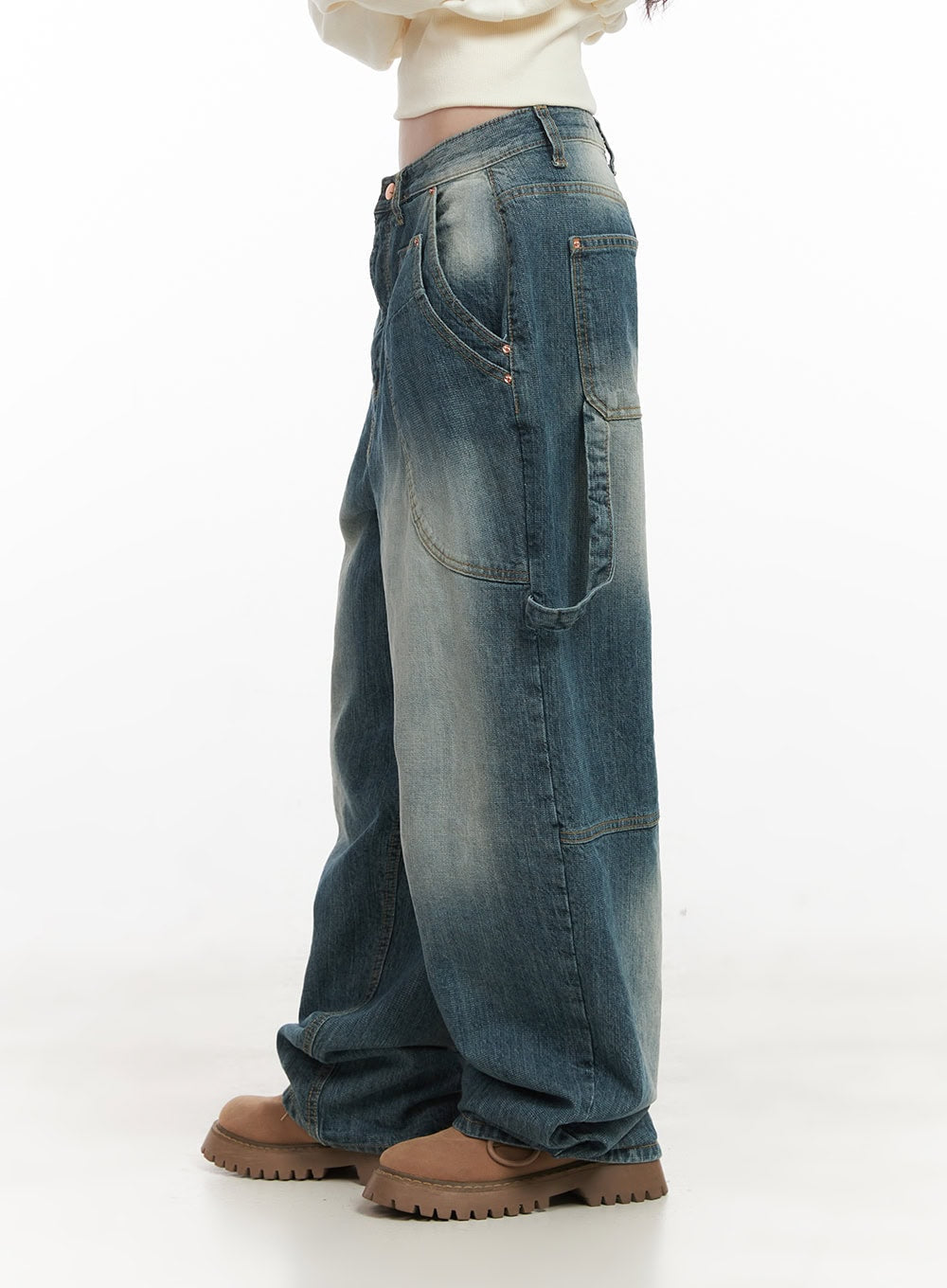 Cindy Pocket Baggy Jeans CJ524
