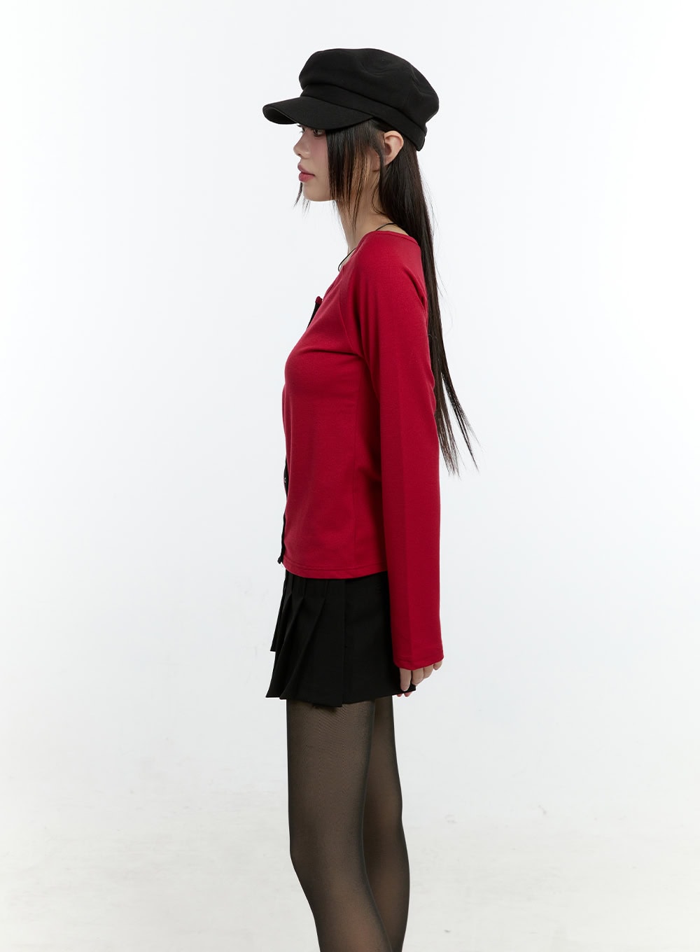 Contrast Buttoned Cardigan CF507