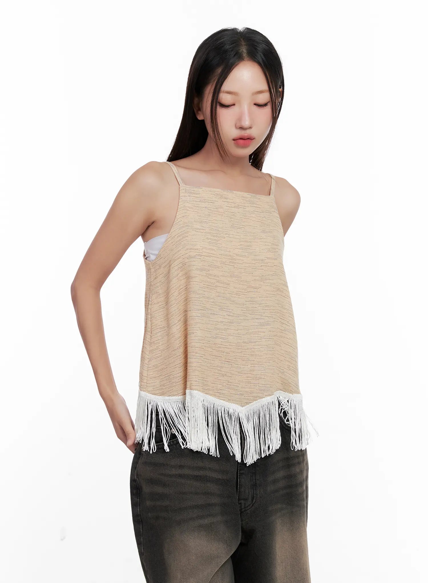 Fringe Hem Boho Tank CL521