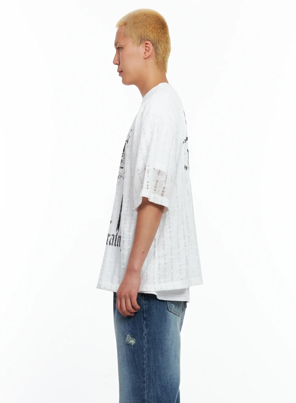 Men's Grunge Gothic Knit Tee IL514