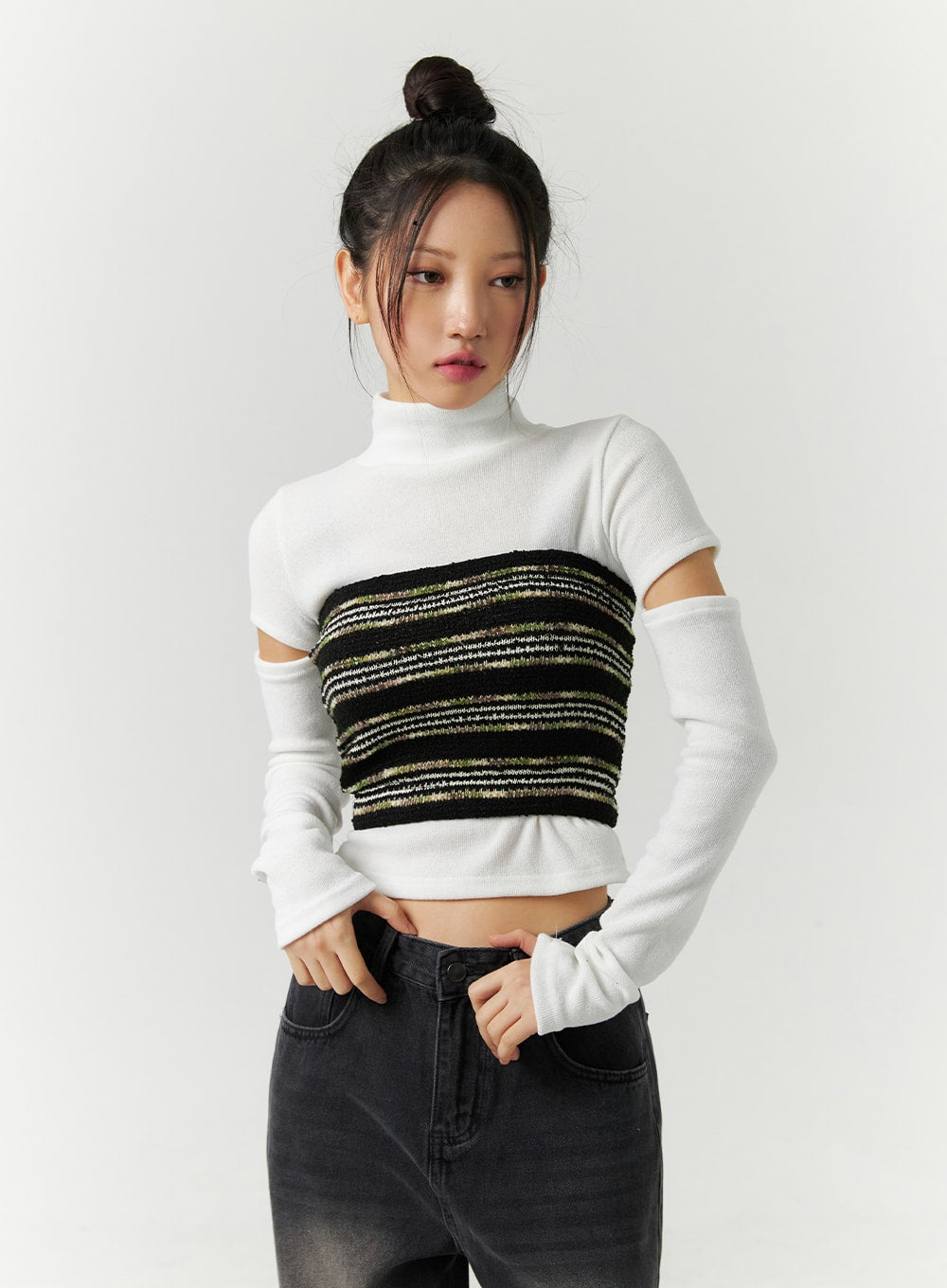 Stripe Layered Tube Top CD304