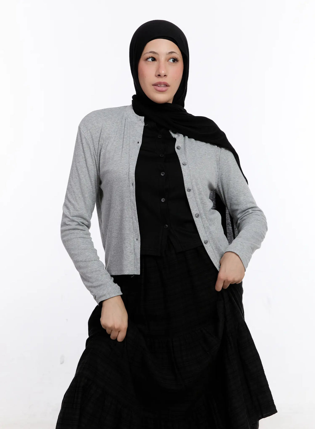 Classic Button-Up Long Sleeve Cardigan CS524