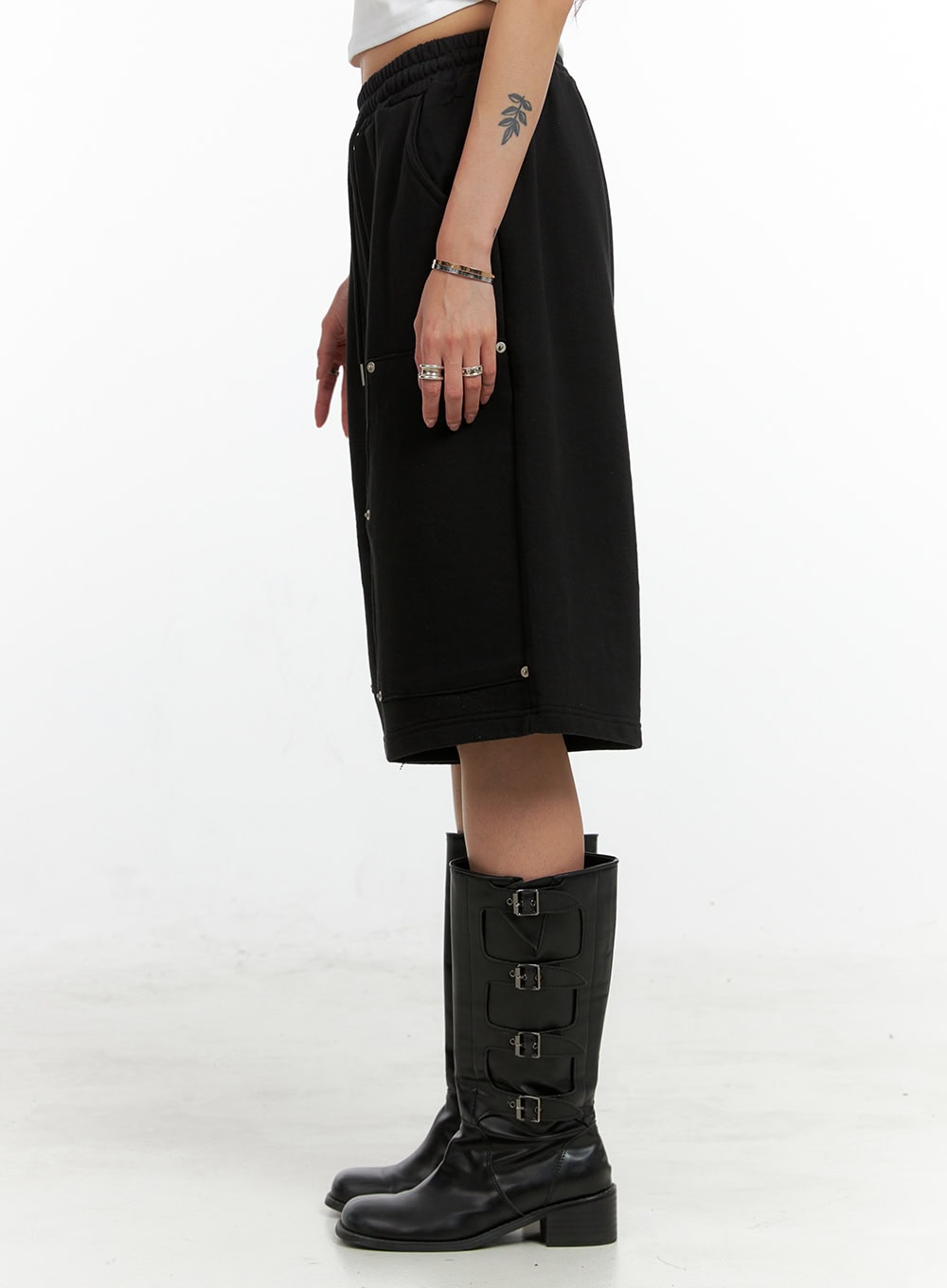 Studded Cotton Sweat Shorts CL405