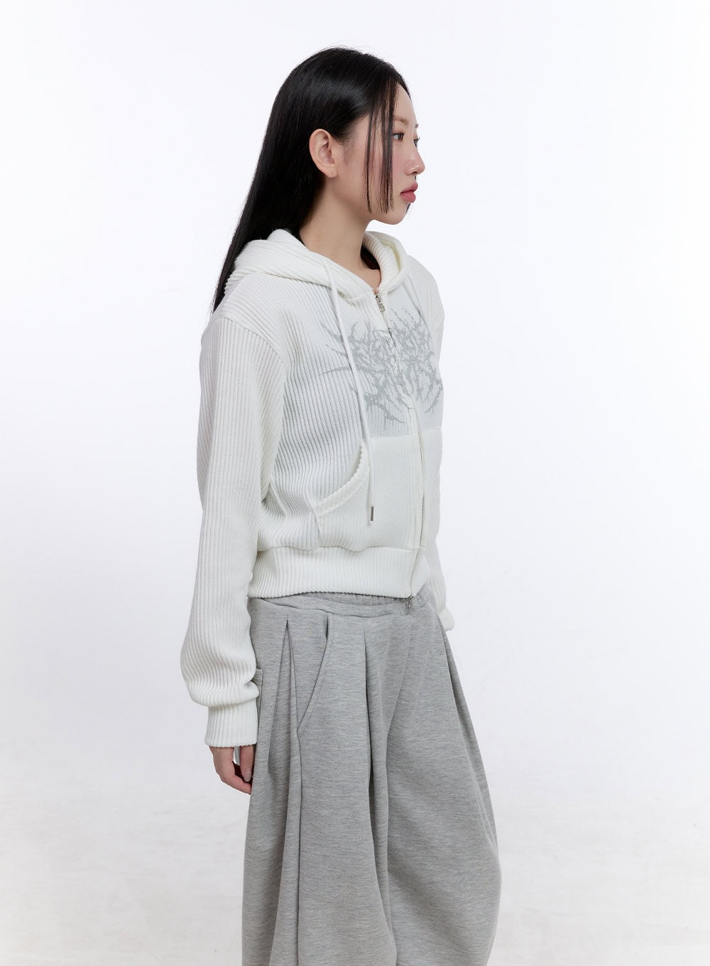 Casual Graphic Zip-Up Hooded Jacket CJ509