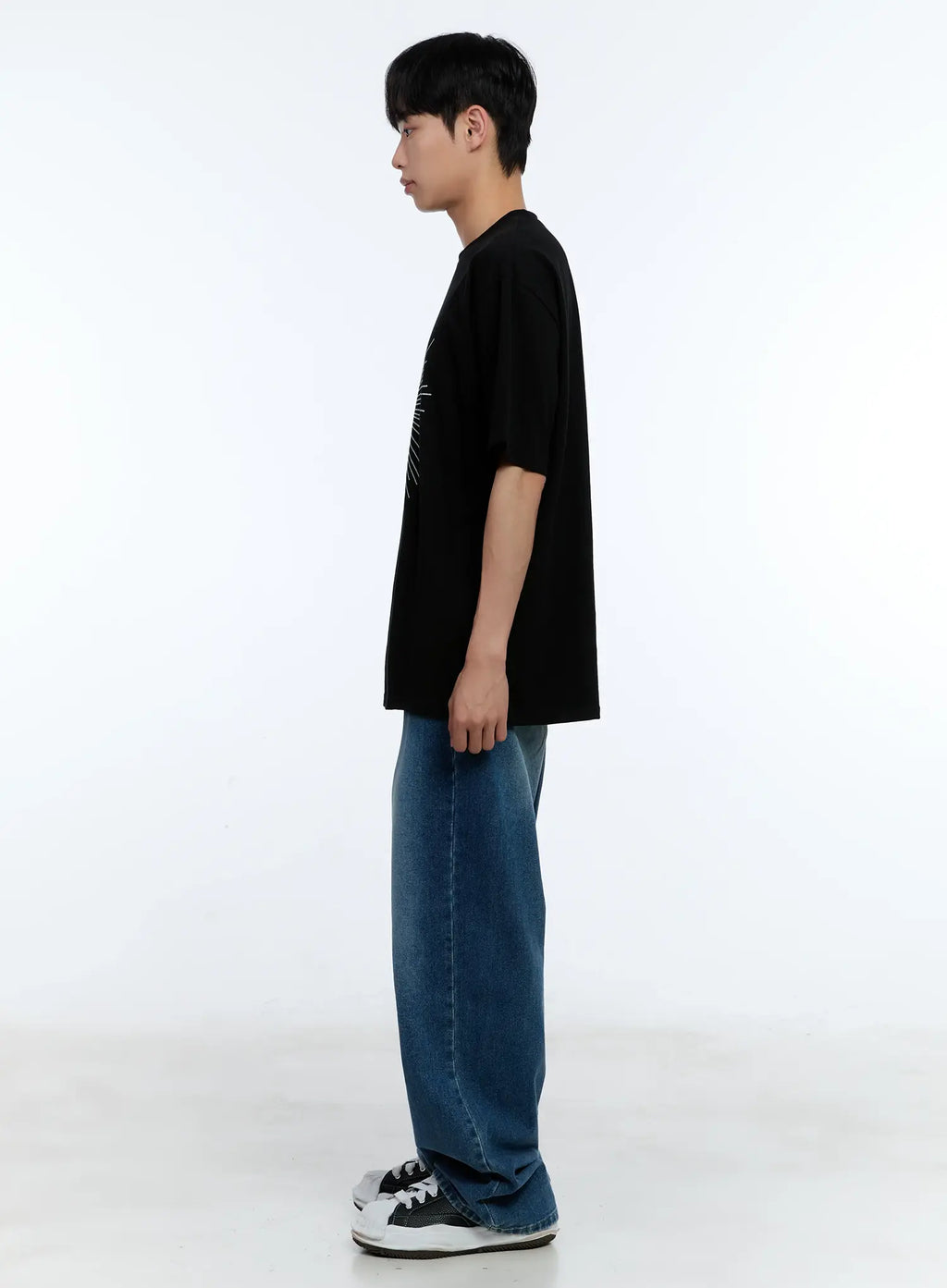 Men's Distressed Wide-Leg Denim Jeans IL515