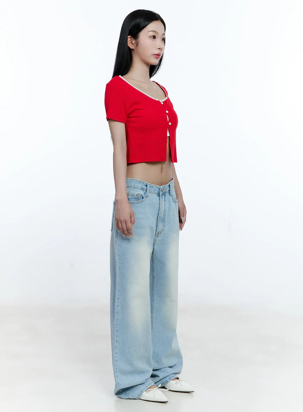 Cropped Button-Up Short Sleeve Cardigan CG512