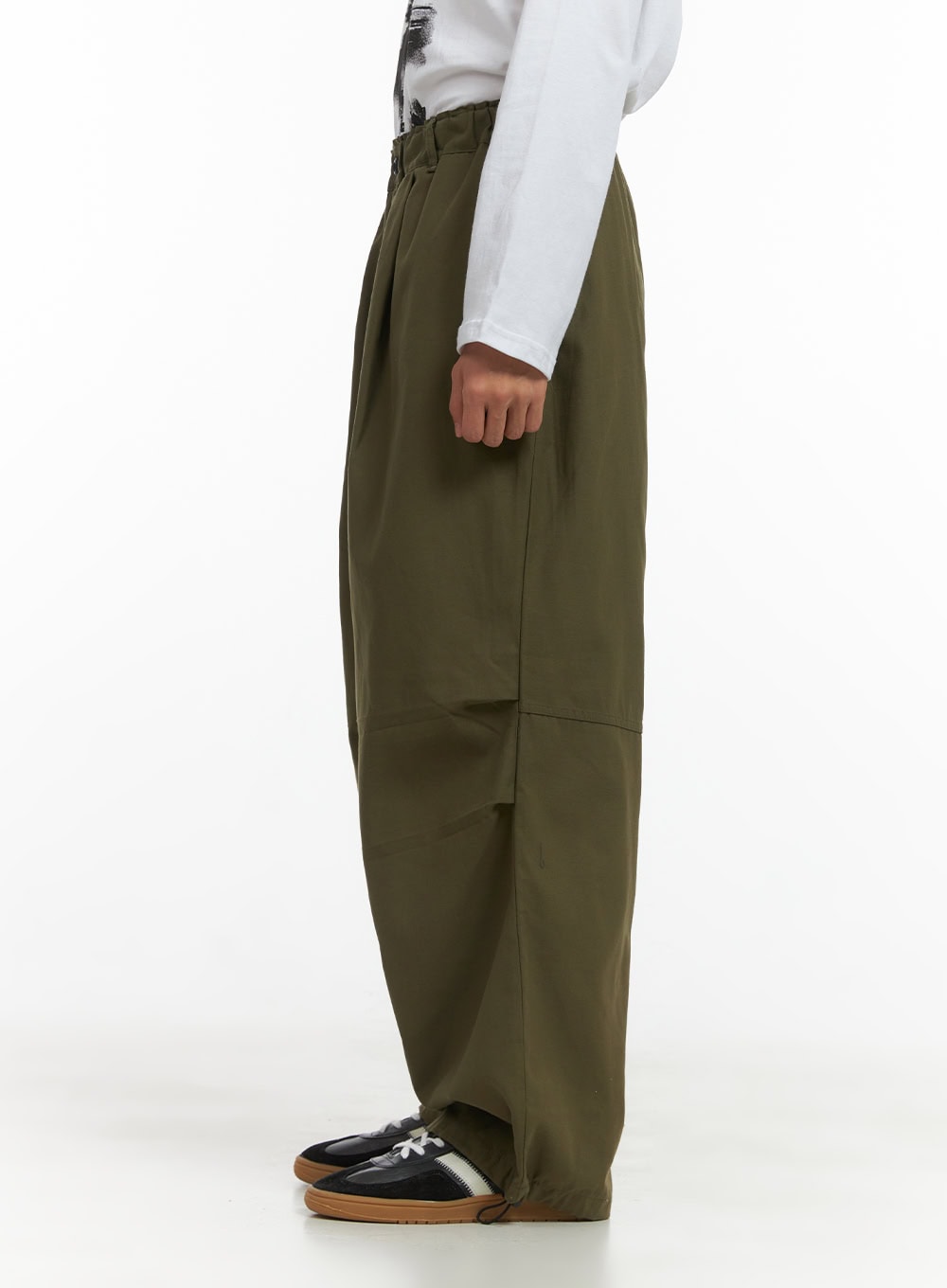 Men's Solid Pintuck Wide Leg Trousers CO408
