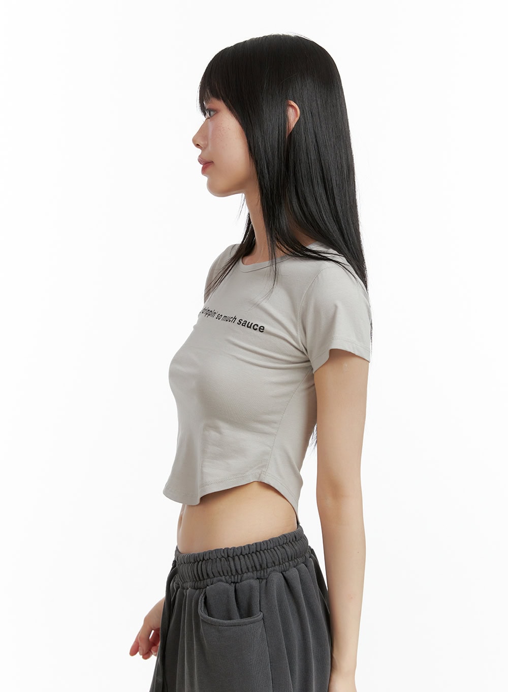 Graphic Lettering Crop Tee CL402