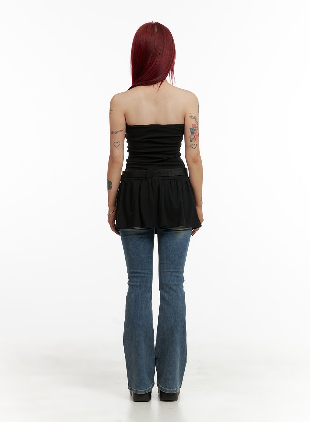 Washed Slim Bootcut Jeans CY429