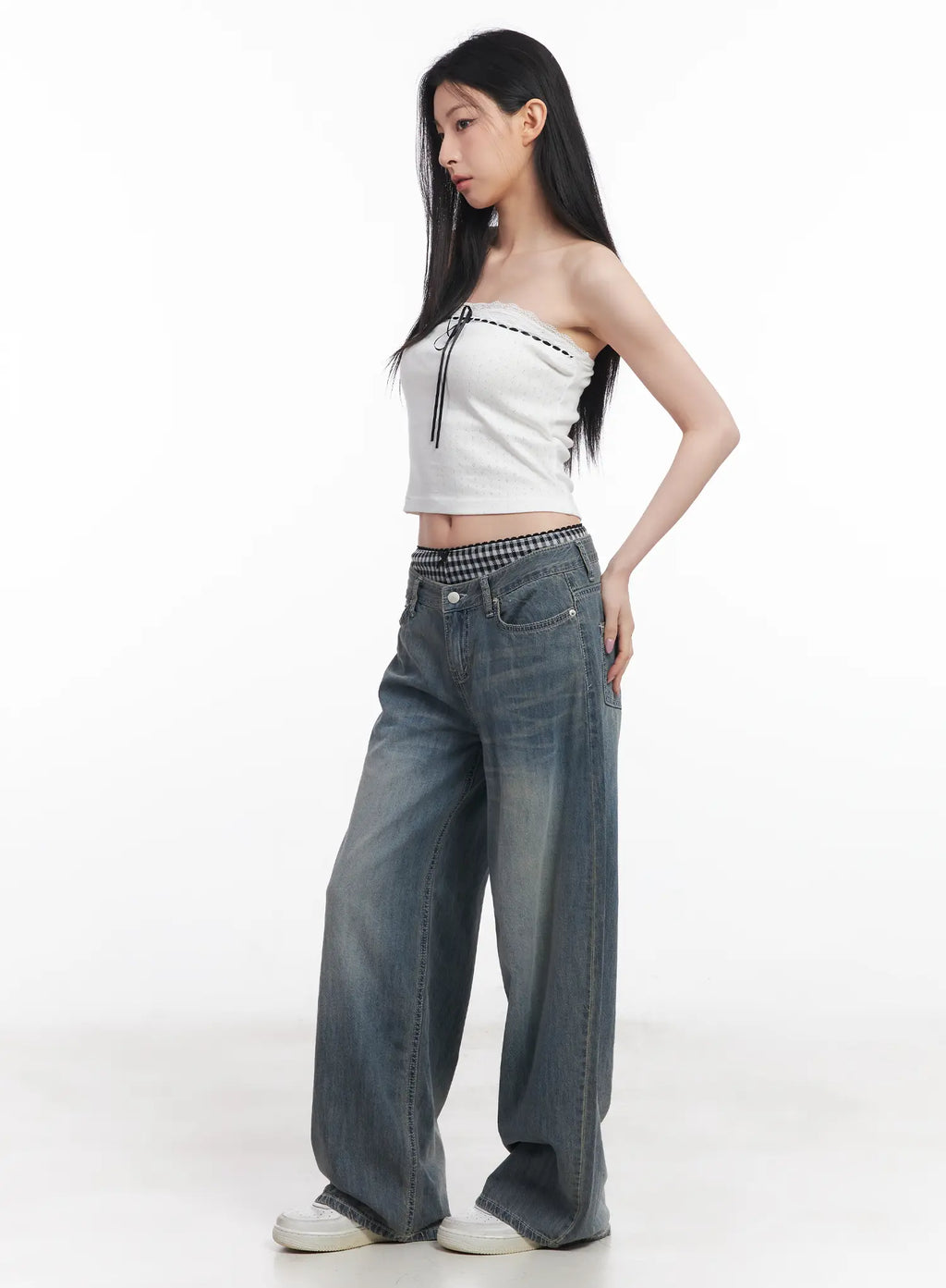 Lace Ribbon Tube Top CU510