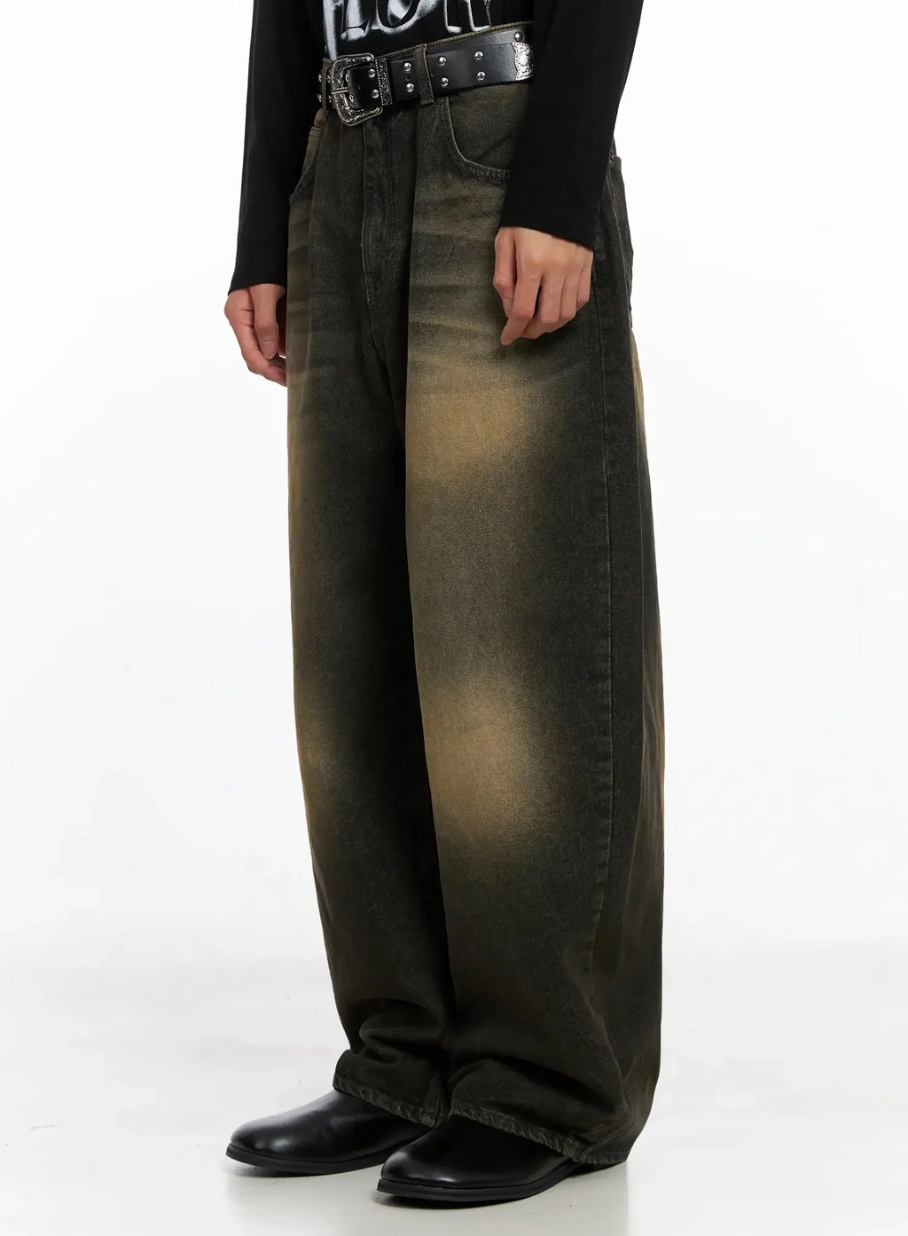 Men's Vintage Fade Wide-Leg Jeans IO516