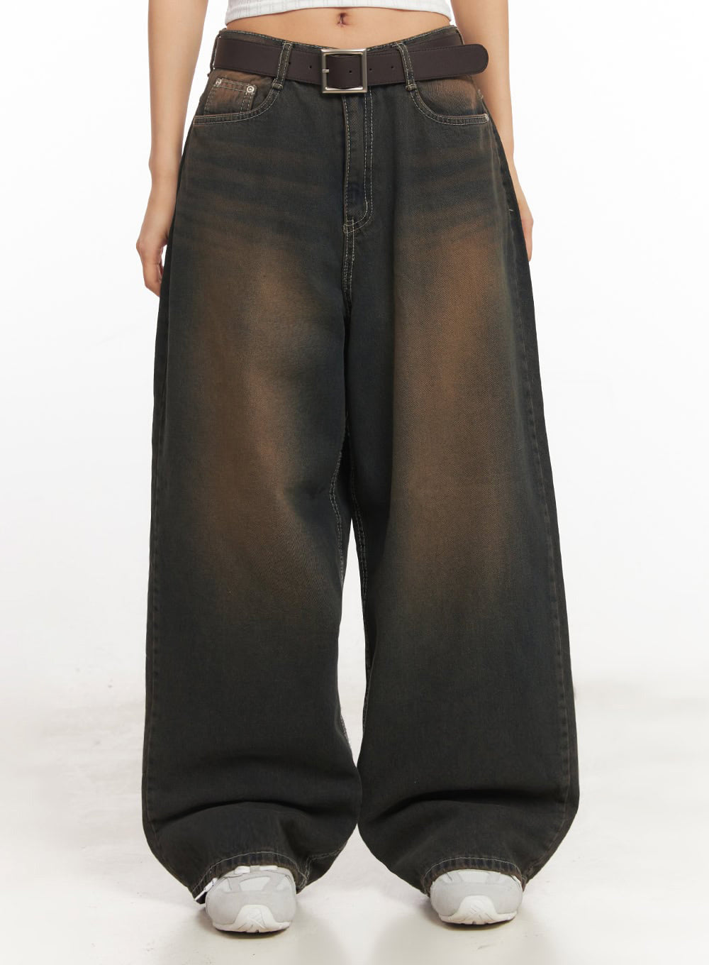 Bethany Vintage Washed Baggy Jeans IA524