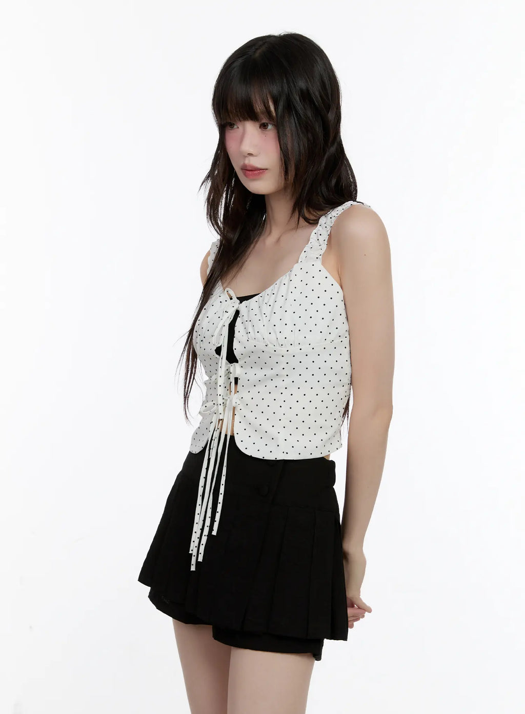 Polka Dot Front-Tie Tank CL507