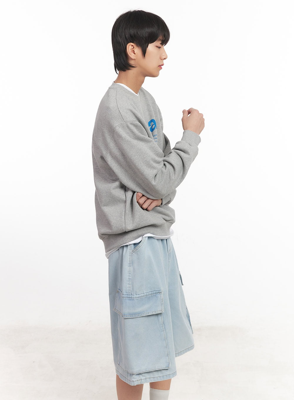 Men's Loose-Fit Graphic Crew Neck IA511