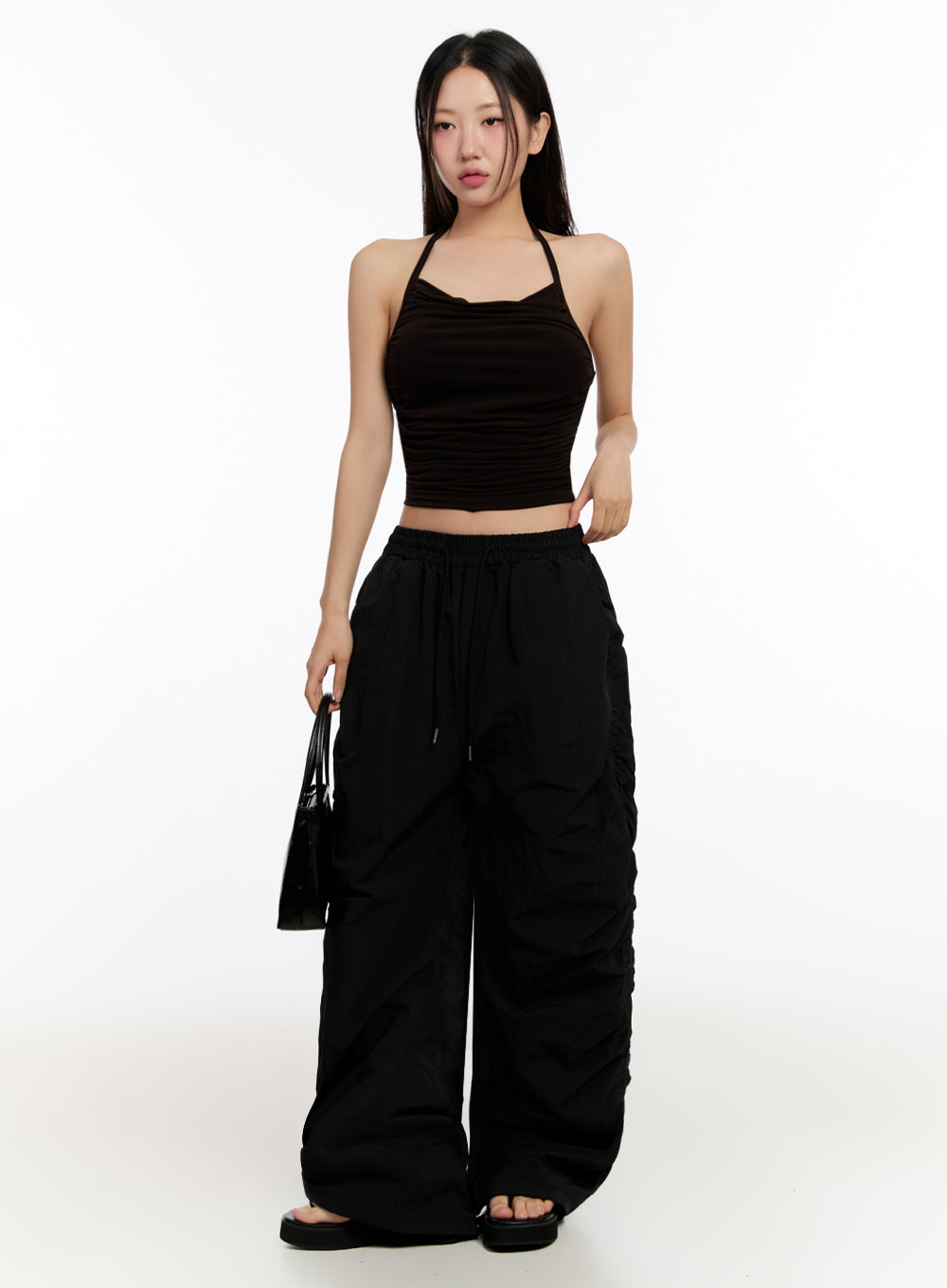 Faux Leather Square Shoulder Bag IU509