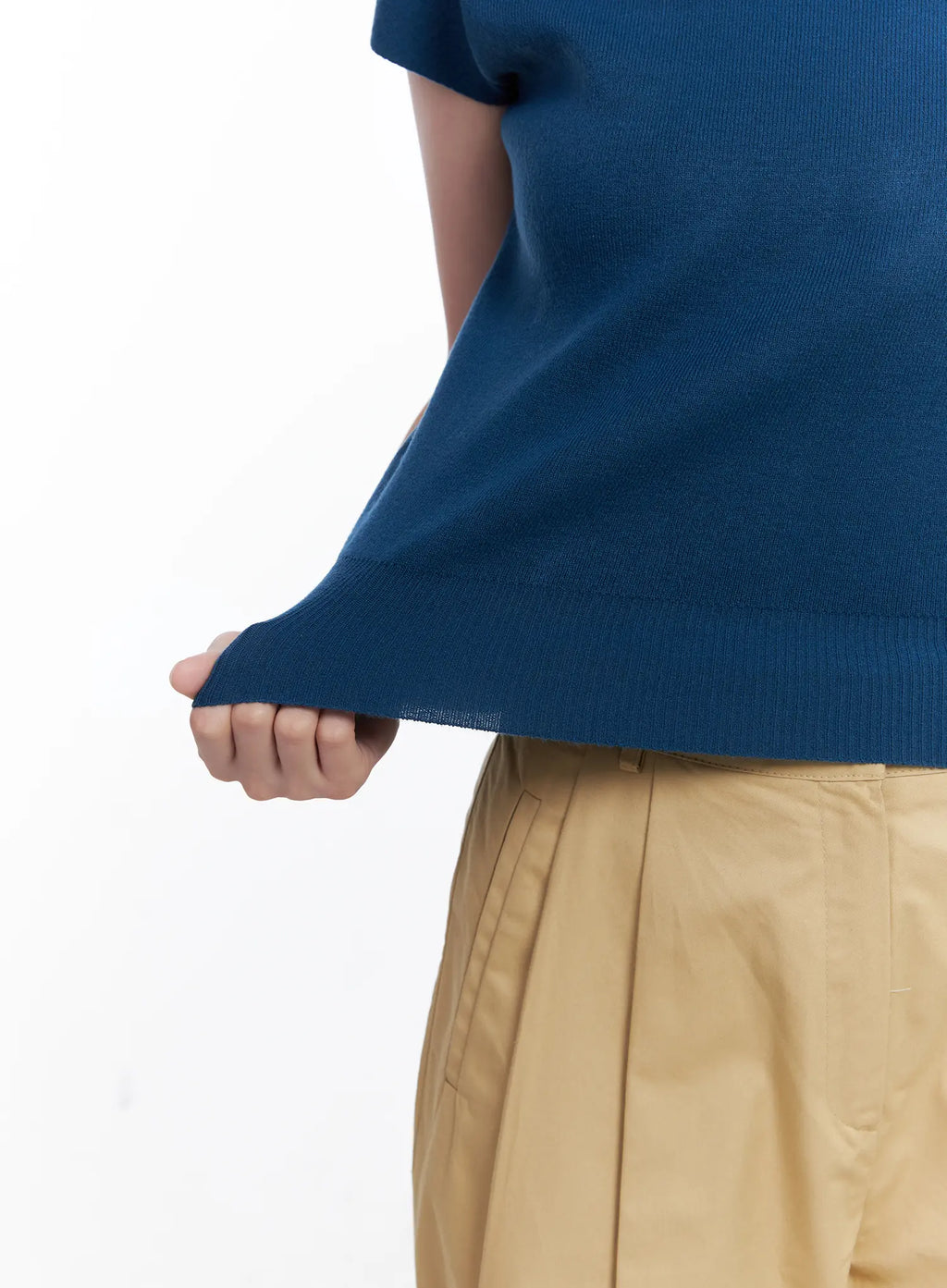 Mock Neck Short Sleeve Knit Top CG520