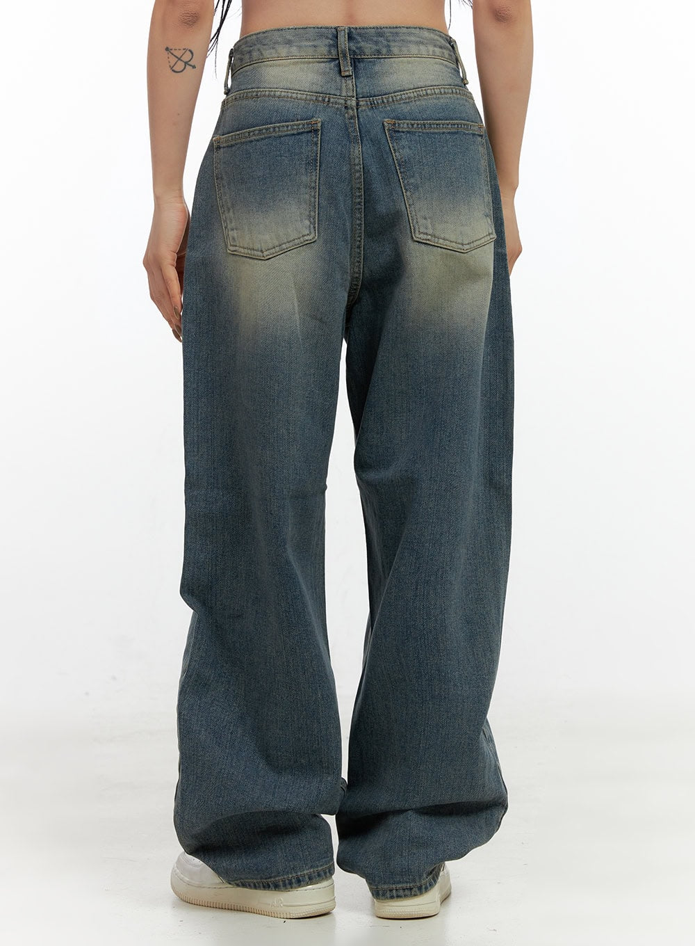 Eliana Wide Leg Washed Denim Jeans CN408