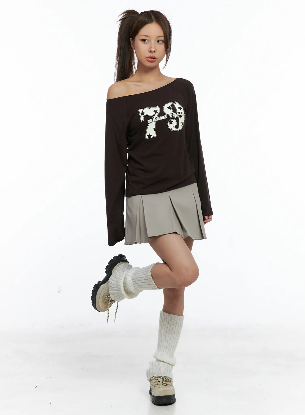 Pleated Mini A-Line Skirt CS504