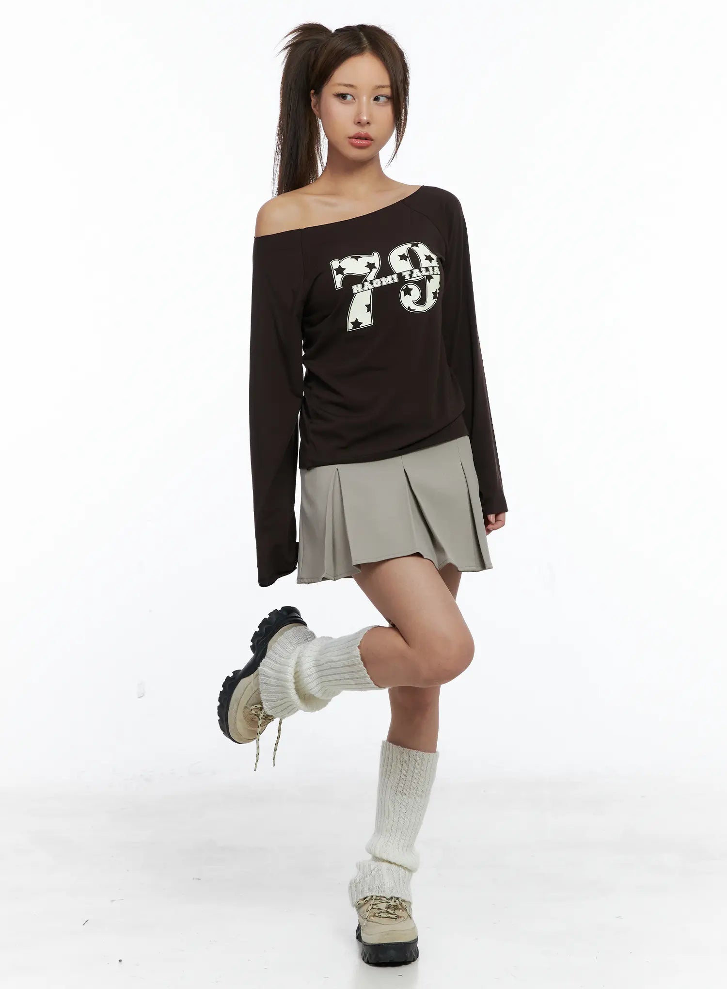 Pleated Mini A-Line Skirt CS504