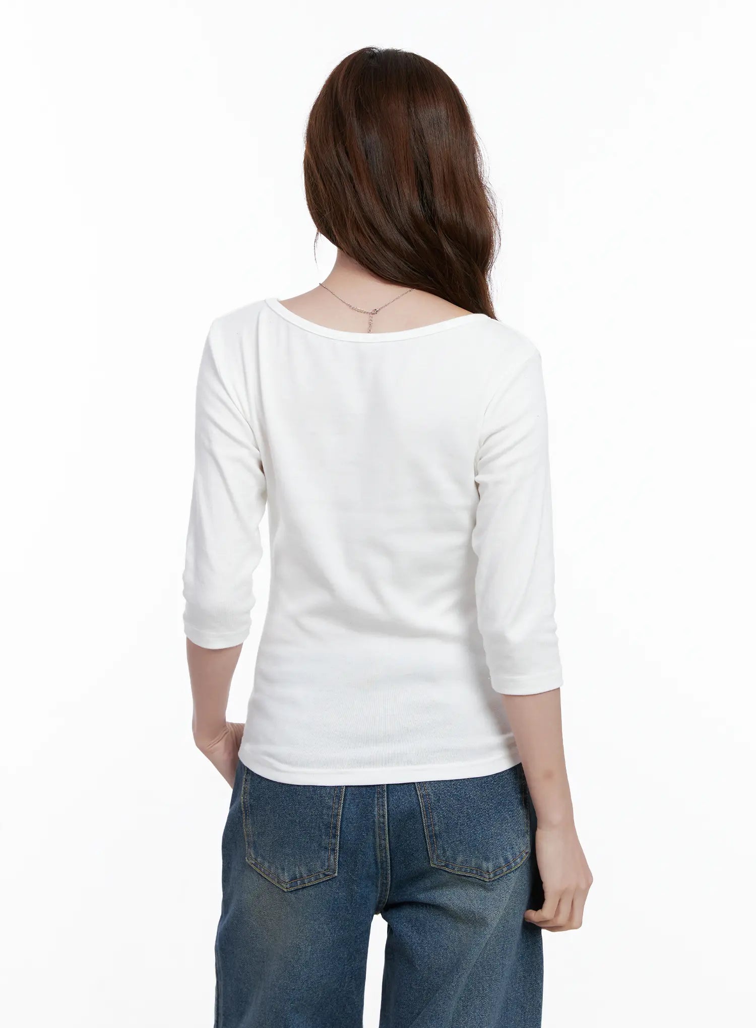 Casual Boat Neck 3/4 Sleeve Top CG520