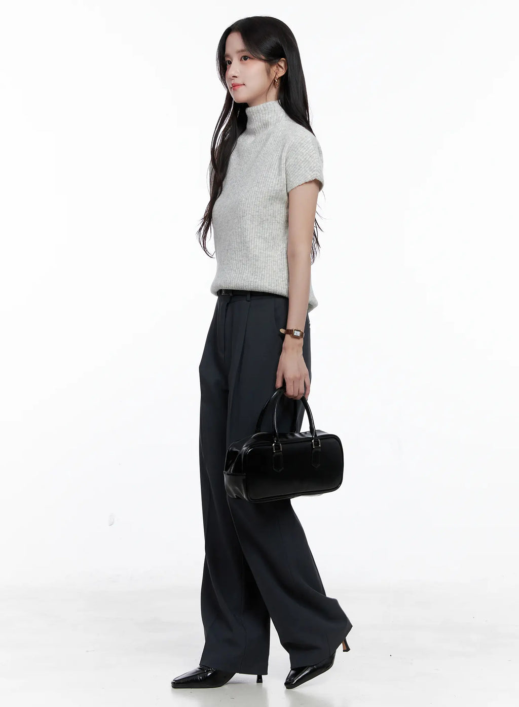 Ribbed Mock Neck Top CS523