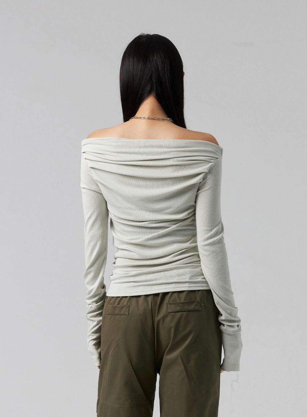 Off-Shoulder Long Sleeve Tee CG329