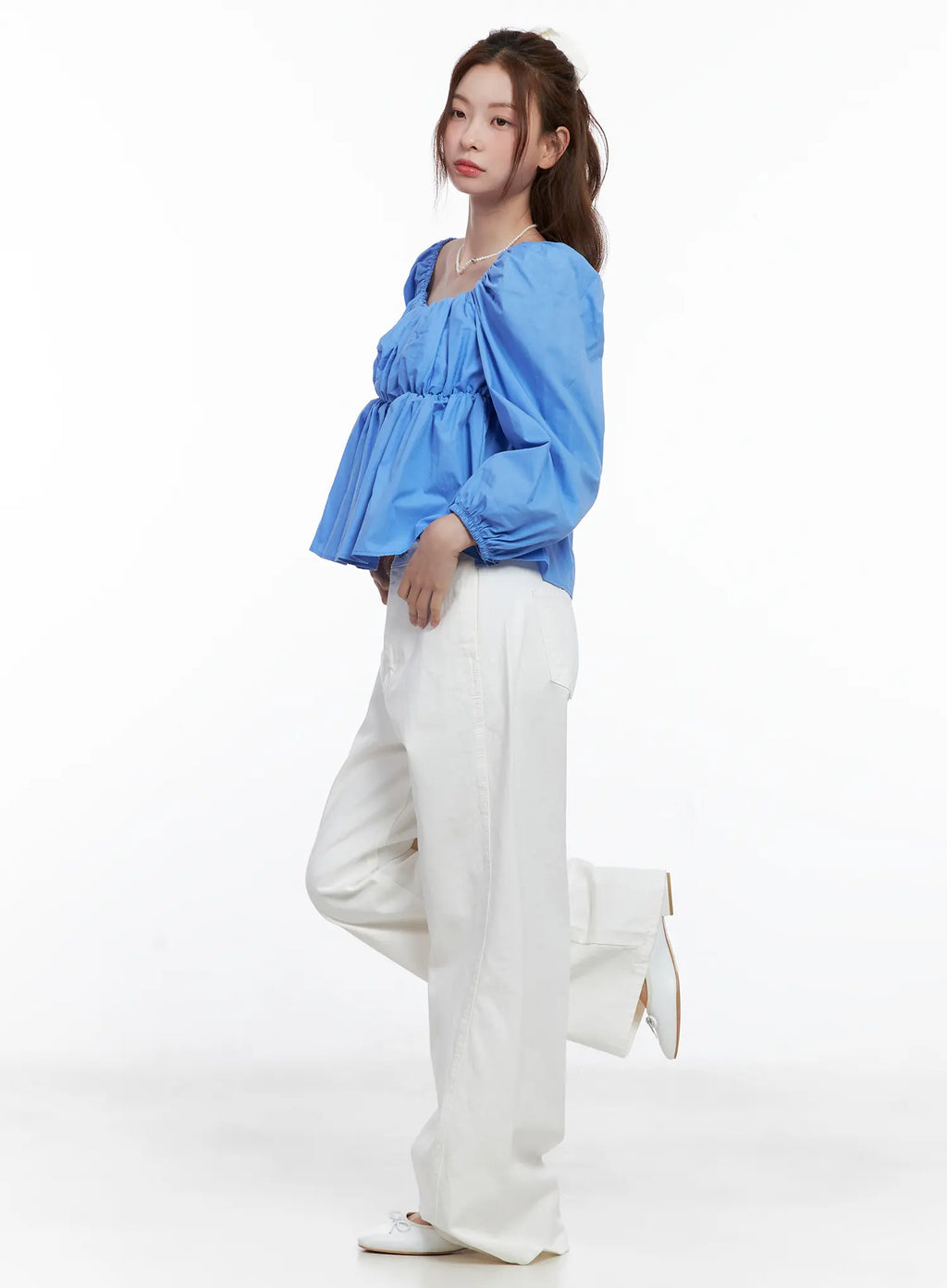 Two Way Shirred Square Neck Blouse CG520