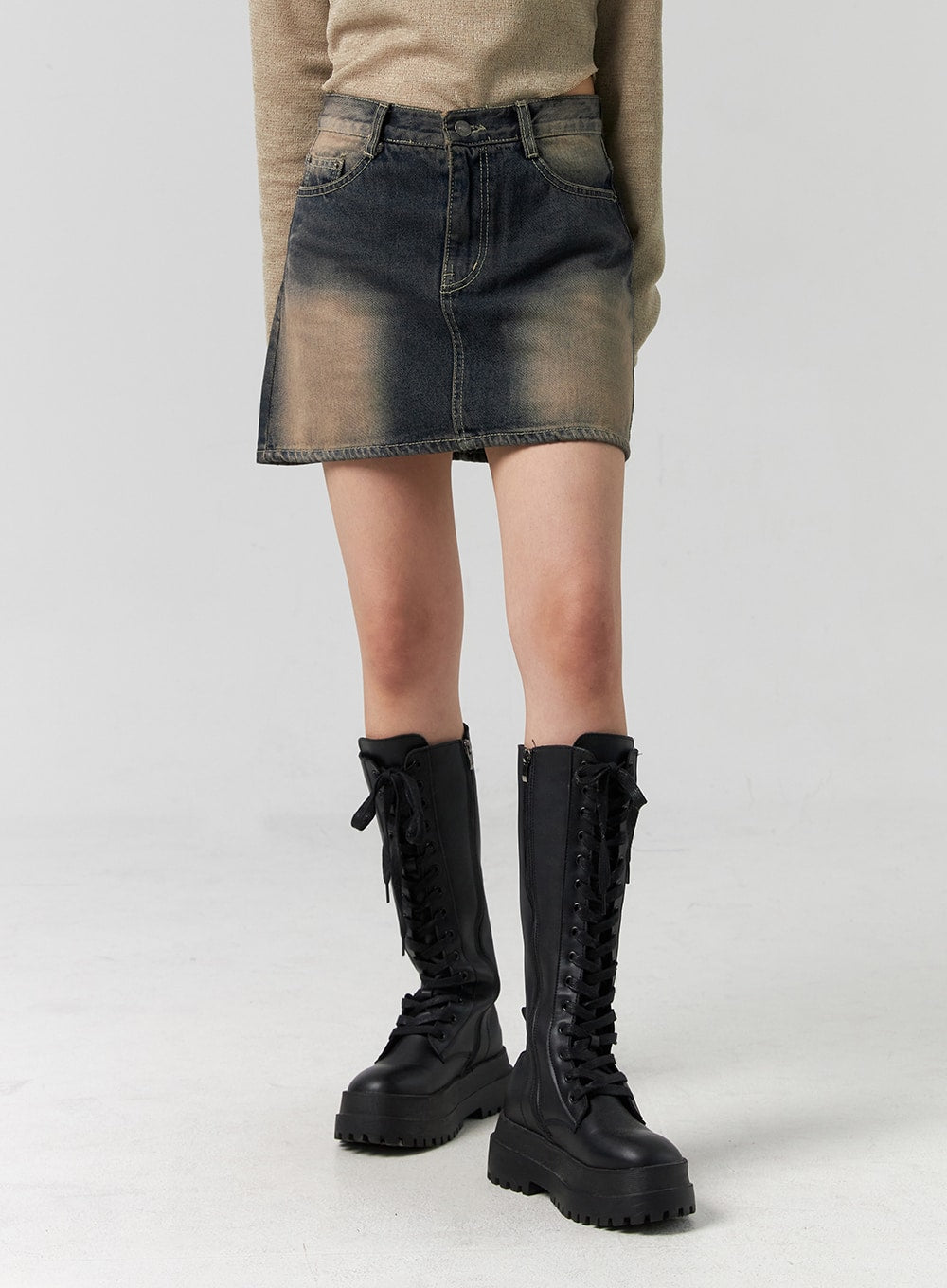 Washed Denim Mini Skirt CG330