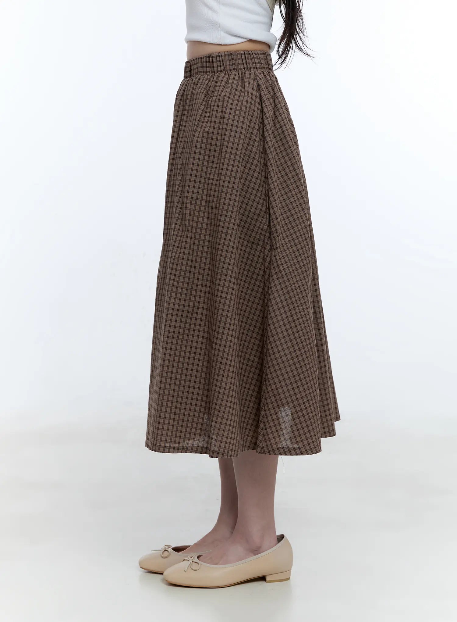 Vintage Gingham Midi Skirt CG514