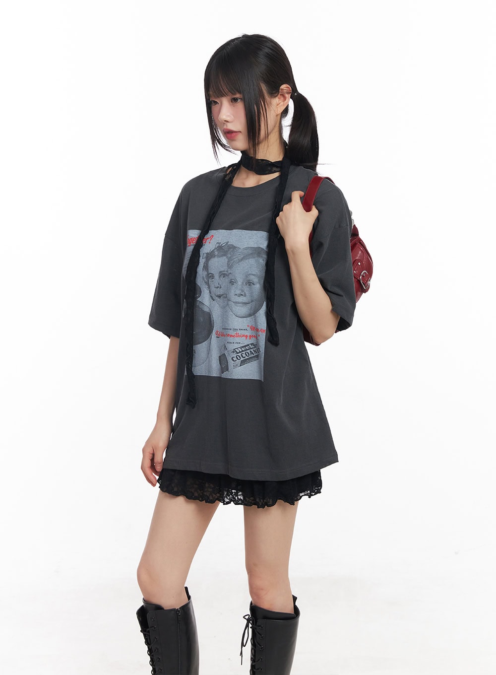 Oversized Cotton Graphic Tee CY512