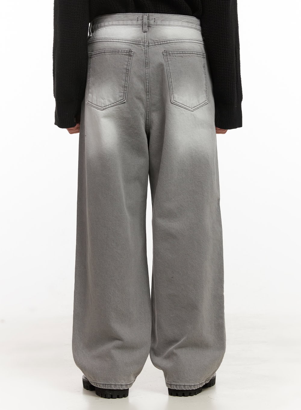 Men's Wide-Fit Washed Denim Jeans ID431