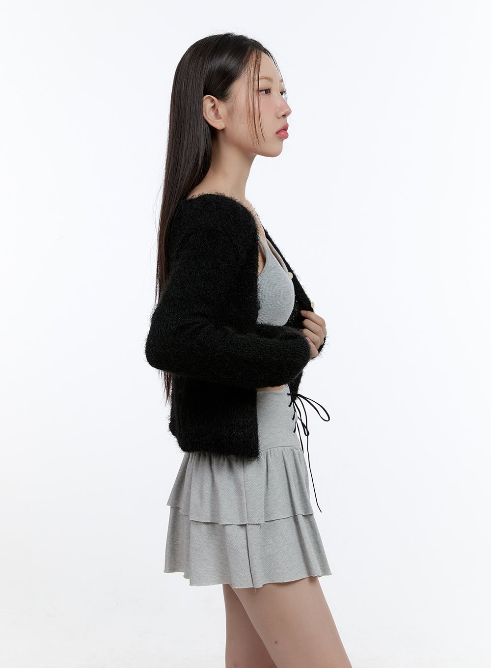 Essential Solid Crop Cardigan CS406