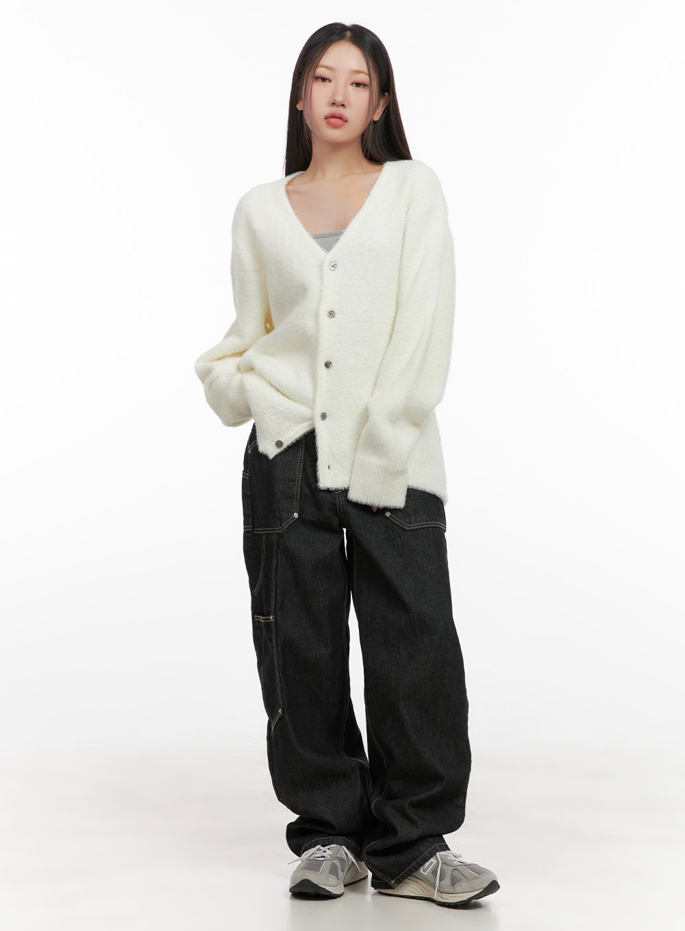 Nicole Stitched Carpenter Wide-Leg Jeans CD411