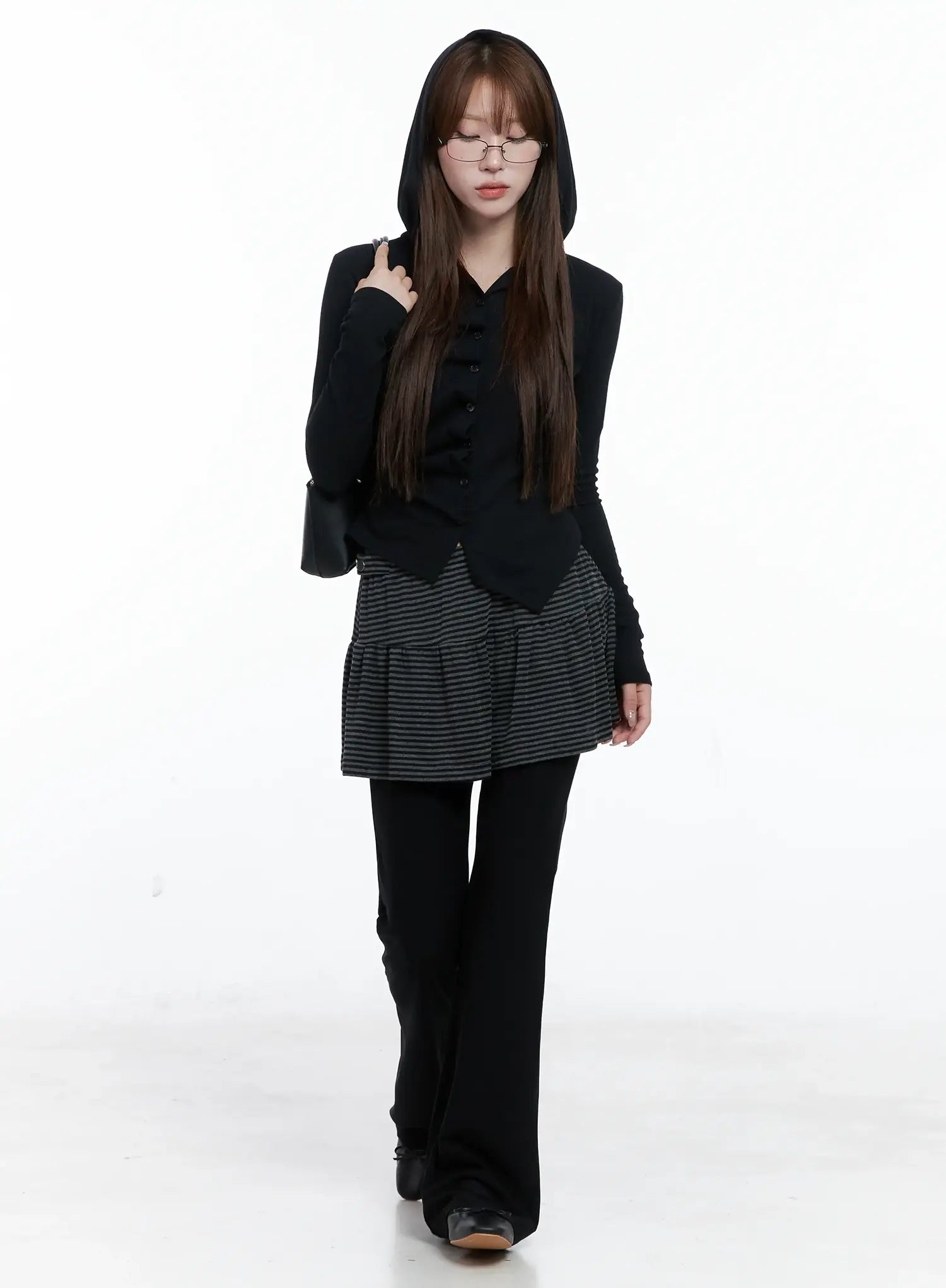 Twisted Button-Up Hooded Cardigan CS501
