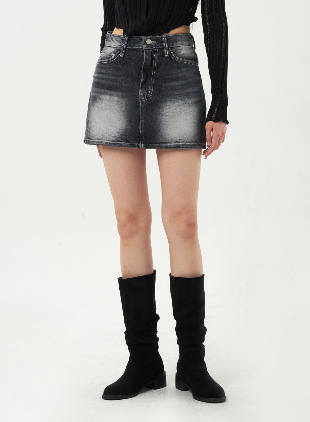 Simple Denim Mini Skirt CA328