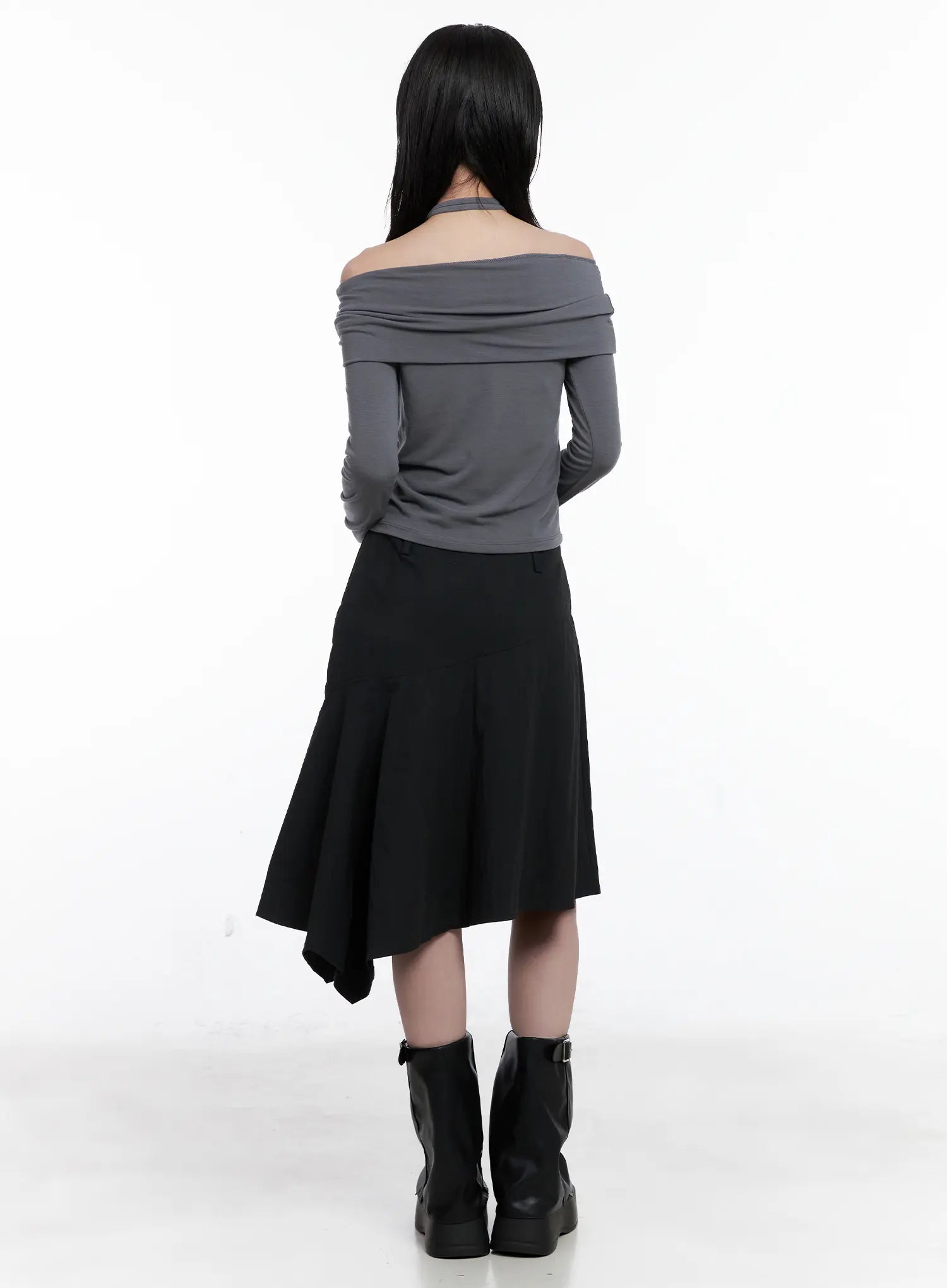 Off-Shoulder Top & Thin Scarf  Set CS526