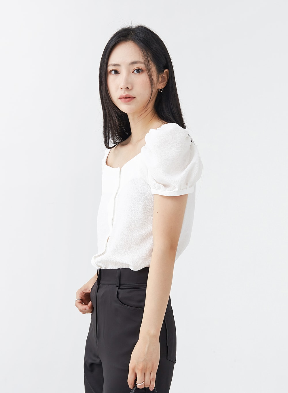 Satin Slit Straight Fit Tailored Pants OG10