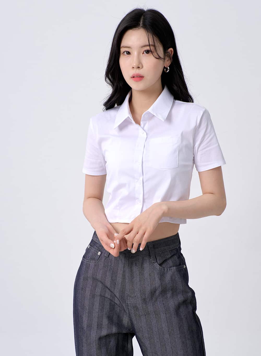Slim Fit Cropped Shirt OM330