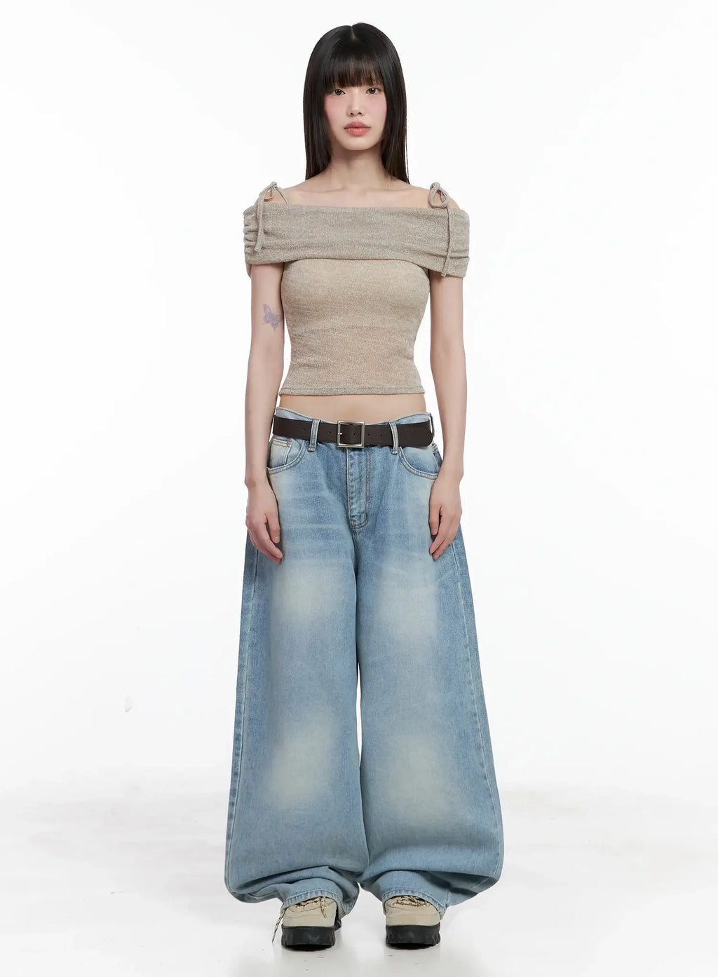 Dain Washed Wide-Leg Jeans IL531