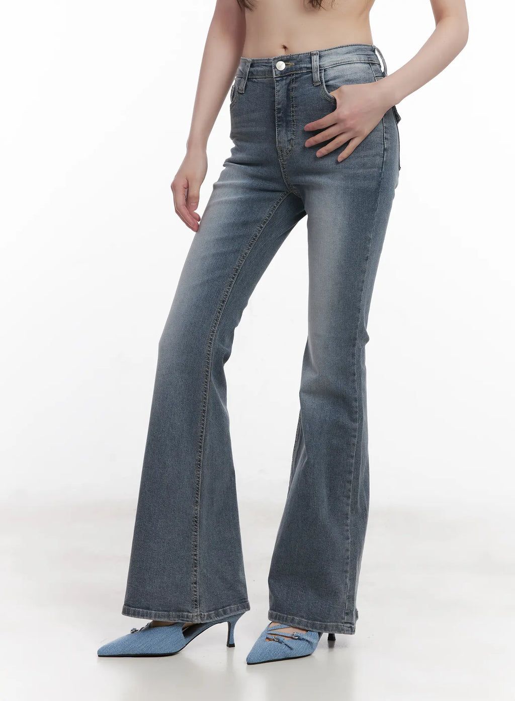 Soyeon Flared Jeans with Hip Pads CU520