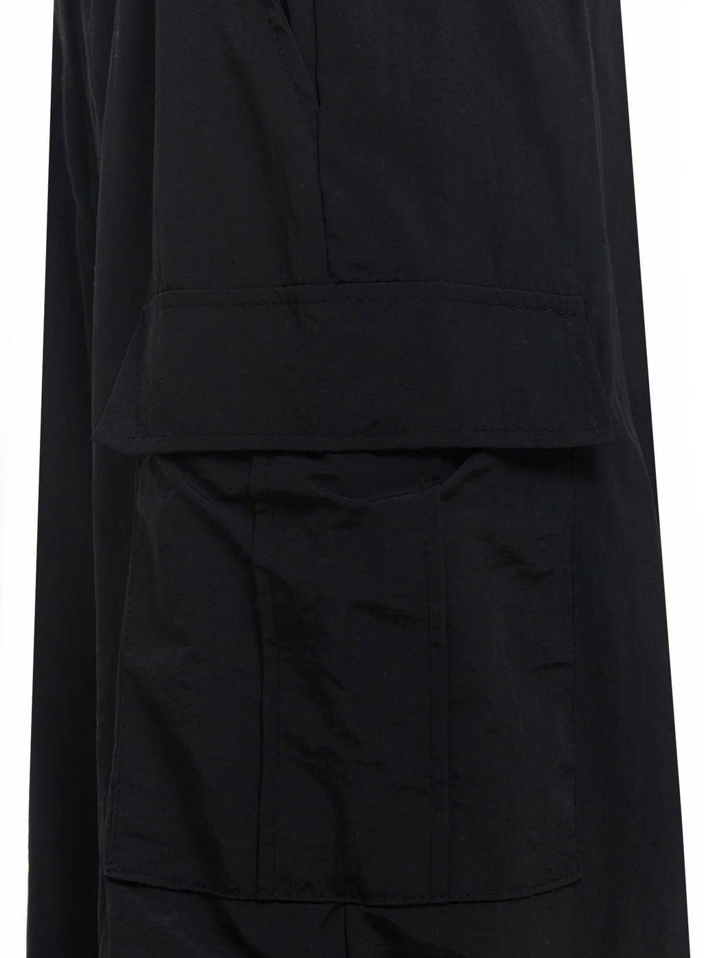 Black Utility Wide-Fit Cargo Pants IC503