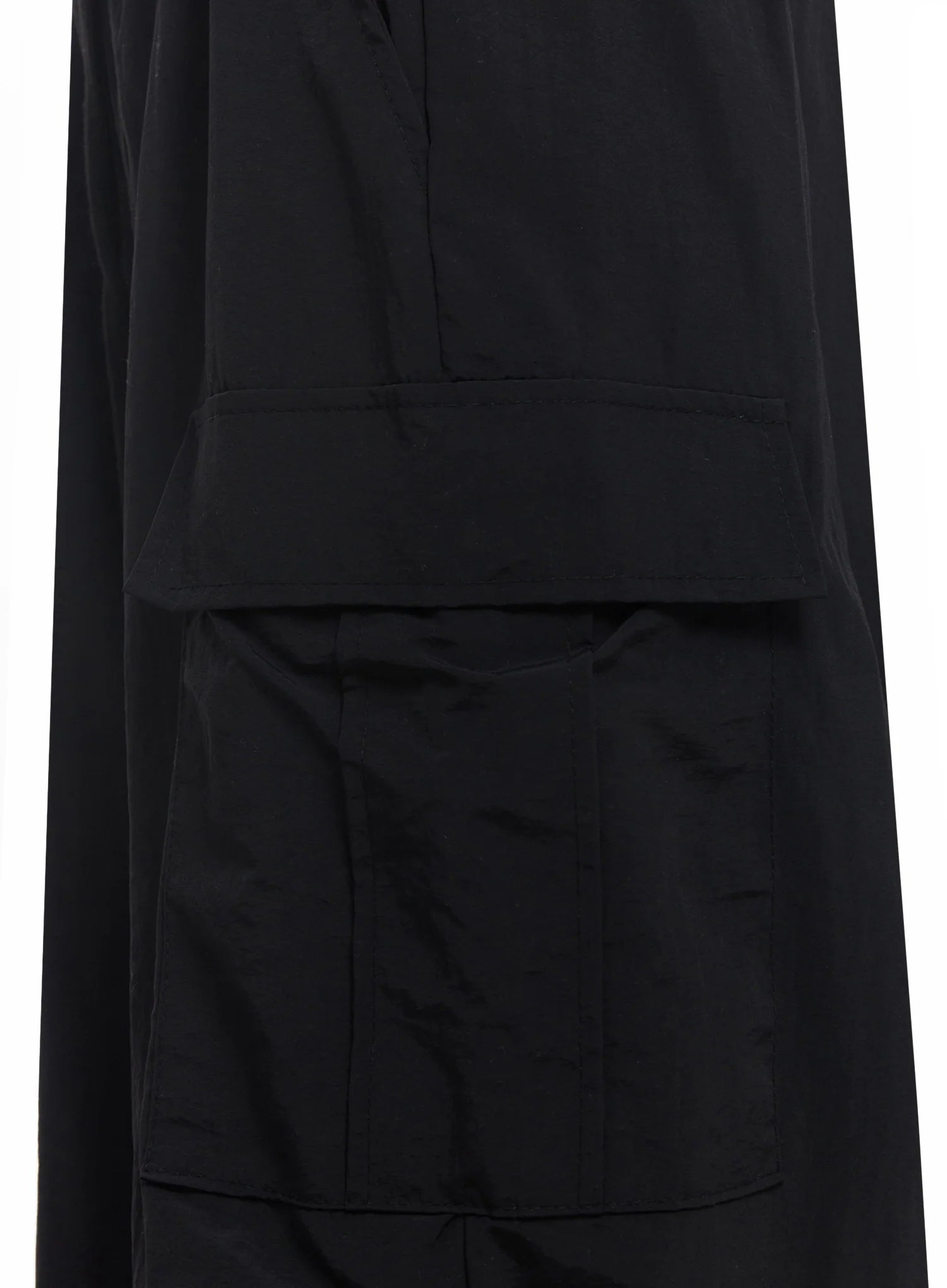 Black Utility Wide-Fit Cargo Pants IC503